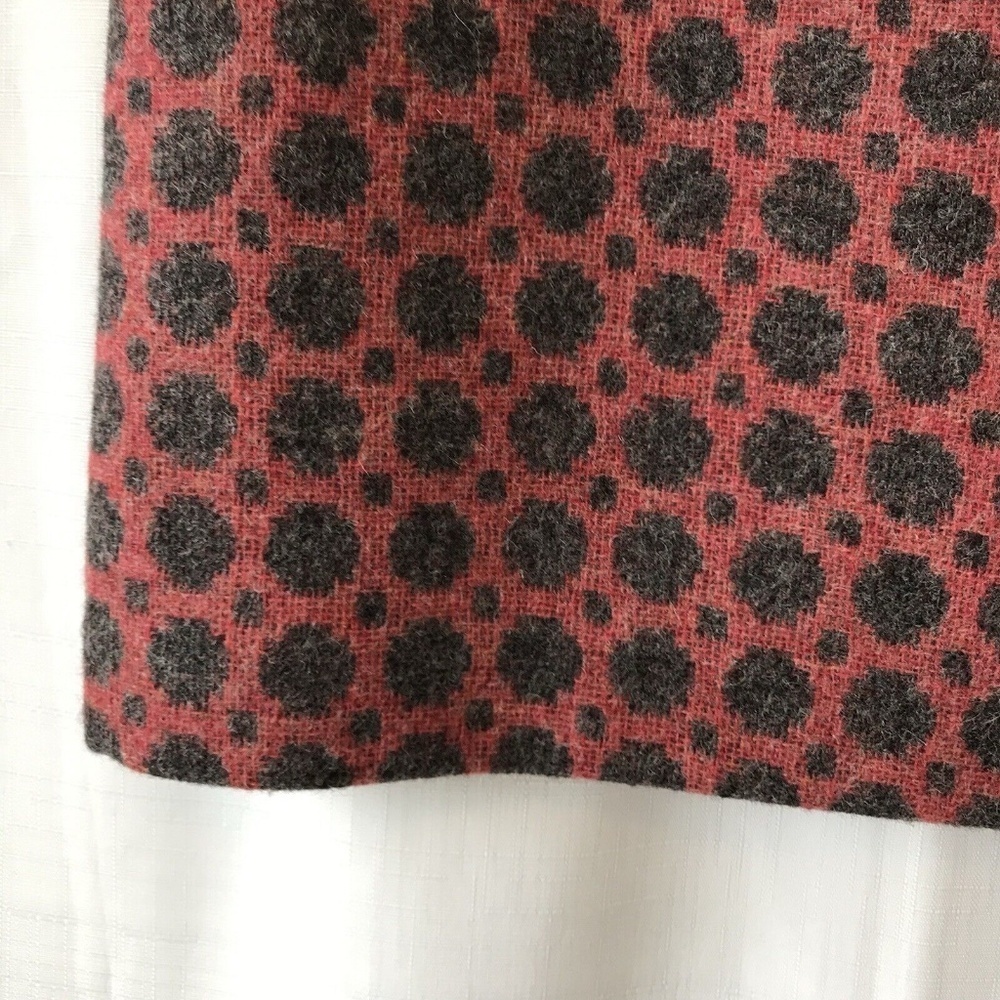 Boden Tweed Kilt British Tweed by Moon Skirt US Size 8 Red Polkadot - Picture 6 of 16